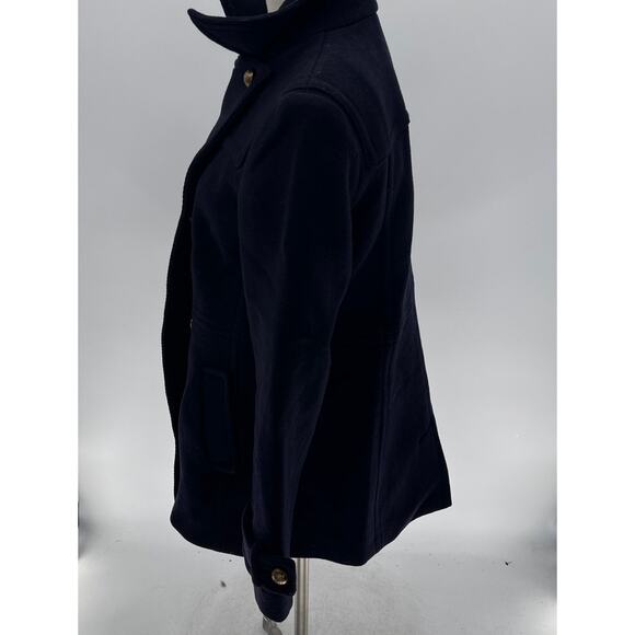 Banana Republic Navy/ Gold Button Wool Lined Winter Pea Coat- 12 - Picture 4 of 11